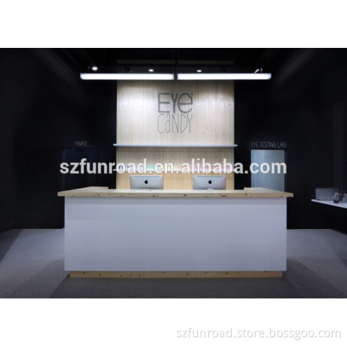 2016 newest design optical shop cash counter reception desk